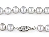 Platinum Cultured Freshwater Pearls Rhodium Over Sterling Silver 18 Inch Strand Necklace 6-7mm