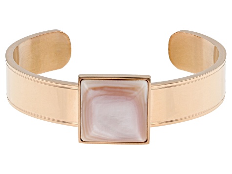 Mother of Pearl & Rose Gold Stainless Steel Bracelet