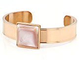 Pink South Sea Mother-Of-Pearl 18K Rose Gold Tone Stainless Steel Cuff Bracelet