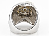 White Cultured Keshi Freshwater Pearl Rhodium Over Sterling Silver Ring