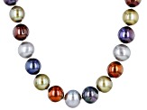 Mutli-Color Cultured Freshwater Pearl Rhodium Over Sterling Silver 18" Strand Necklace