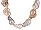 Genusis™ Multi-Color Cultured Freshwater Pearl Rhodium Over Sterling Silver 18 Inch Necklace