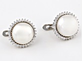 White Cultured Freshwater Pearl and Bella Luce® Cubic Zirconia Sterling Silver Stud Earrings