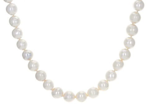 White Cultured Freshwater Pearl Rhodium Over Silver Necklace, Bracelet, and Earring Set