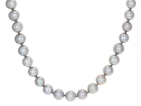 Platinum Cultured Freshwater Pearl Rhodium Over Silver Necklace, Bracelet, and Earring Set