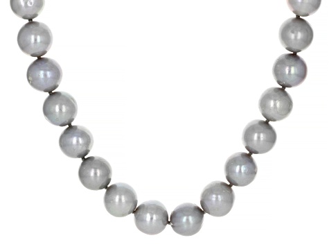 Platinum Cultured Freshwater Pearl Rhodium Over Sterling Silver Necklace Bracelet & Earring Set