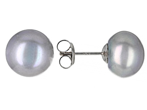 Platinum Cultured Freshwater Pearl Rhodium Over Sterling Silver Necklace Bracelet & Earring Set
