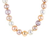 Mutli-Color Cultured Freshwater Pearl Rhodium Over Sterling Silver 18 Inch Strand Necklace