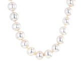 White Cultured Freshwater Pearl Rhodium Over Sterling Silver 18 Inch Strand Necklace