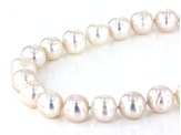 White Cultured Freshwater Pearl Rhodium Over Sterling Silver 18 Inch Strand Necklace