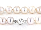 White Cultured Freshwater Pearl Rhodium Over Sterling Silver 18 Inch Strand Necklace