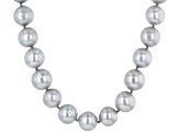 Platinum Cultured Freshwater Pearl Rhodium Over Sterling Silver 18 Inch Strand Necklace