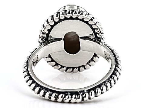 White Cultured Mabe Pearl Sterling Silver Ring