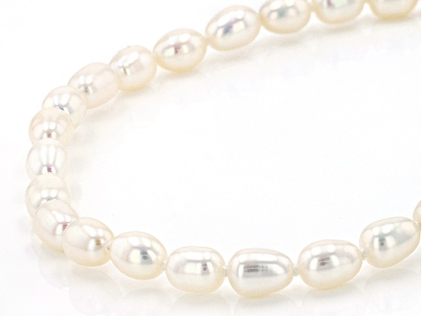 15mm and 5mm White Cultured Freshwater Pearl 18k Yellow Gold Over Silver 20 Inch Necklace