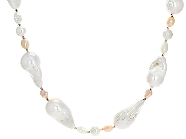 Genusis™ Multi-Color Cultured Freshwater Pearl Rhodium Over Silver 36 ...