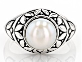 White Cultured Freshwater Pearl Sterling Silver Ring