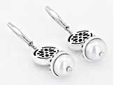 White Cultured Freshwater Pearl Sterling Silver Earrings