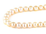 Peach Cultured Freshwater Pearl Rhodium Over Sterling Silver 18 Inch Strand Necklace