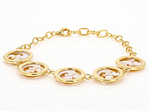 Golden South Sea Mother-of Pearl 18k Yellow Gold Over Sterling Silver Bracelet