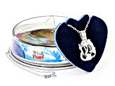 Wish® Pearl Cultured Freshwater Pearl Rhodium Over Silver Dolphin Pendant With Chain