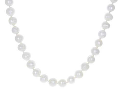 White Cultured Freshwater Pearl Rhodium Over Sterling Silver Necklace, Bracelet, and Earring Set