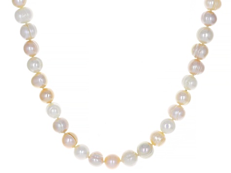 Multi-Color Cultured Freshwater Pearl Rhodium Over Silver Necklace, Bracelet, and Earring Set