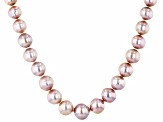 Purple Cultured Freshwater Pearl Rhodium Over Sterling Silver 18 Inch Strand Necklace