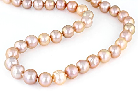 Genusis™ Pink Cultured Freshwater Pearl Rhodium Over Sterling Silver 18 Inch Strand Necklace