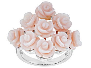 Picture of Pink South Sea Mother-of-Pearl Rhodium Over Sterling Silver Ring