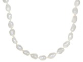 White Cultured Freshwater Pearl Rhodium Over Sterling Silver 36 Inch Strand Necklace