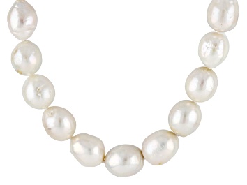 GSI Sterling Silver White A-Grade Freshwater Cultured-Pearl Necklace (16)