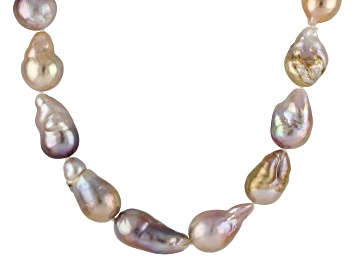 Picture of Genusis™ Multi-Color Cultured Freshwater Pearl Rhodium Over Sterling Silver Necklace