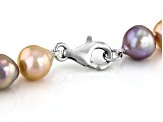 Genusis™ Multi-Color Cultured Freshwater Pearl Rhodium Over Sterling Silver Necklace