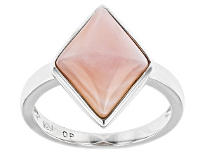 Pink South Sea Mother-of-Pearl Rhodium Over Sterling Silver Ring