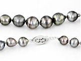 Platinum Cultured Tahitian Pearl Rhodium Over Sterling Silver 18 Inch Strand Necklace