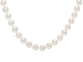 White Cultured Japanese Akoya Pearl 14k Yellow Gold 18 Inch Strand Necklace