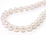 White Cultured Japanese Akoya Pearl 14k Yellow Gold 18 Inch Strand Necklace
