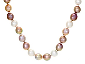 Genusis™ Multi-Color Cultured Freshwater Pearl Rhodium Over Sterling Silver 20 Inch Strand Necklace