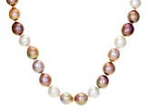 Genusis™ Multi-Color Cultured Freshwater Pearl Rhodium Over Sterling Silver 20 Inch Strand Necklace