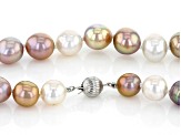 Genusis™ Multi-Color Cultured Freshwater Pearl Rhodium Over Sterling Silver 20 Inch Strand Necklace