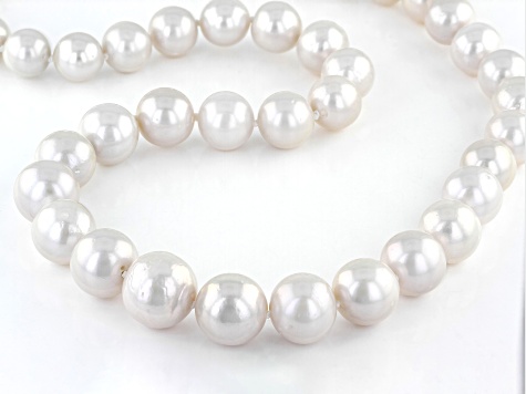 Genusis™ White Cultured Freshwater Pearl Rhodium Over Sterling Silver 20 Inch Necklace
