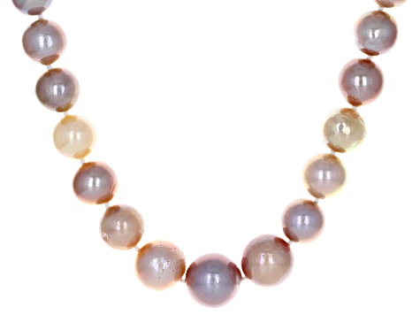 Genusis™ Mutli-Color Cultured Freshwater Pearl Rhodium Over Sterling Silver 20 Inch Necklace