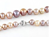 Genusis™ Mutli-Color Cultured Freshwater Pearl Rhodium Over Sterling Silver 20 Inch Necklace
