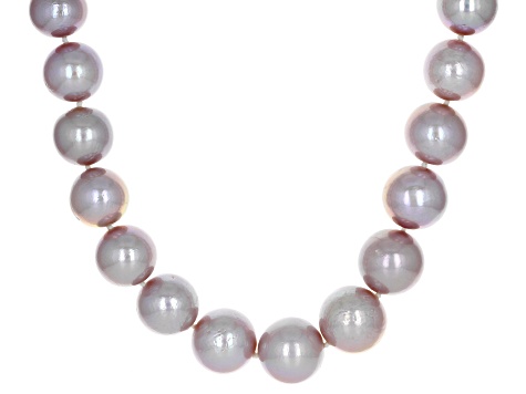 Sold at Auction: A Very Pretty Rope-Length Lavender South Sea Pearl-Shell  Beaded Necklace. 8mm beads. Necklace length 120cm.