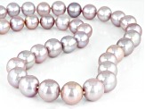 Lavender Cultured Freshwater Pearl Rhodium Over Sterling Silver 20 Inch Necklace