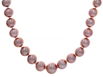 Picture of Pink Cultured Freshwater Pearl Rhodium Over Sterling Silver 20 Inch Necklace