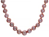 Pink Cultured Freshwater Pearl Rhodium Over Sterling Silver 20 Inch Necklace