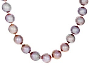 Purple Cultured Freshwater Pearl Rhodium Over Sterling Silver 18 Inch Necklace