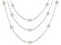 Cultured Freshwater Pearl & Aquamarine Rhodium Over Sterling Silver Necklace Set