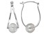 Platinum Cultured Freshwater Pearl Rhodium Over Sterling Silver Double Hoop Earrings